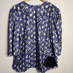 Creation Mode Women's Vintage 3/4 Sleeve‎ Semi-Sheer Blouse Multicolor 22.5